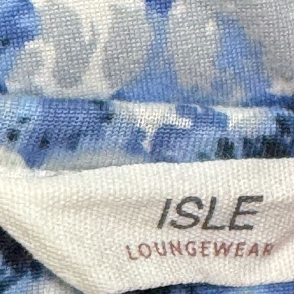 Isle Loungewear Top Abstract Blue and White Long Sleeve Top - Picture 3 of 8